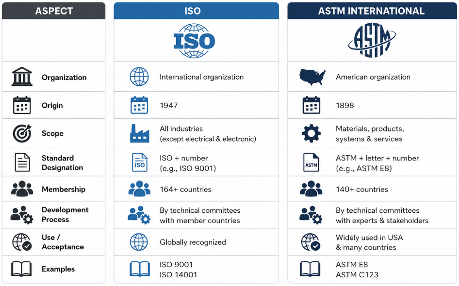 ISO and ASTM